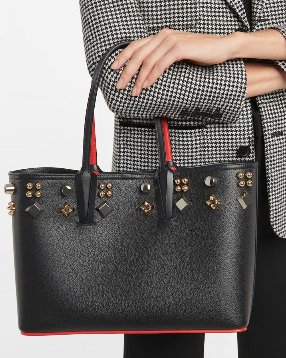 Cabata Stud Tote in Black