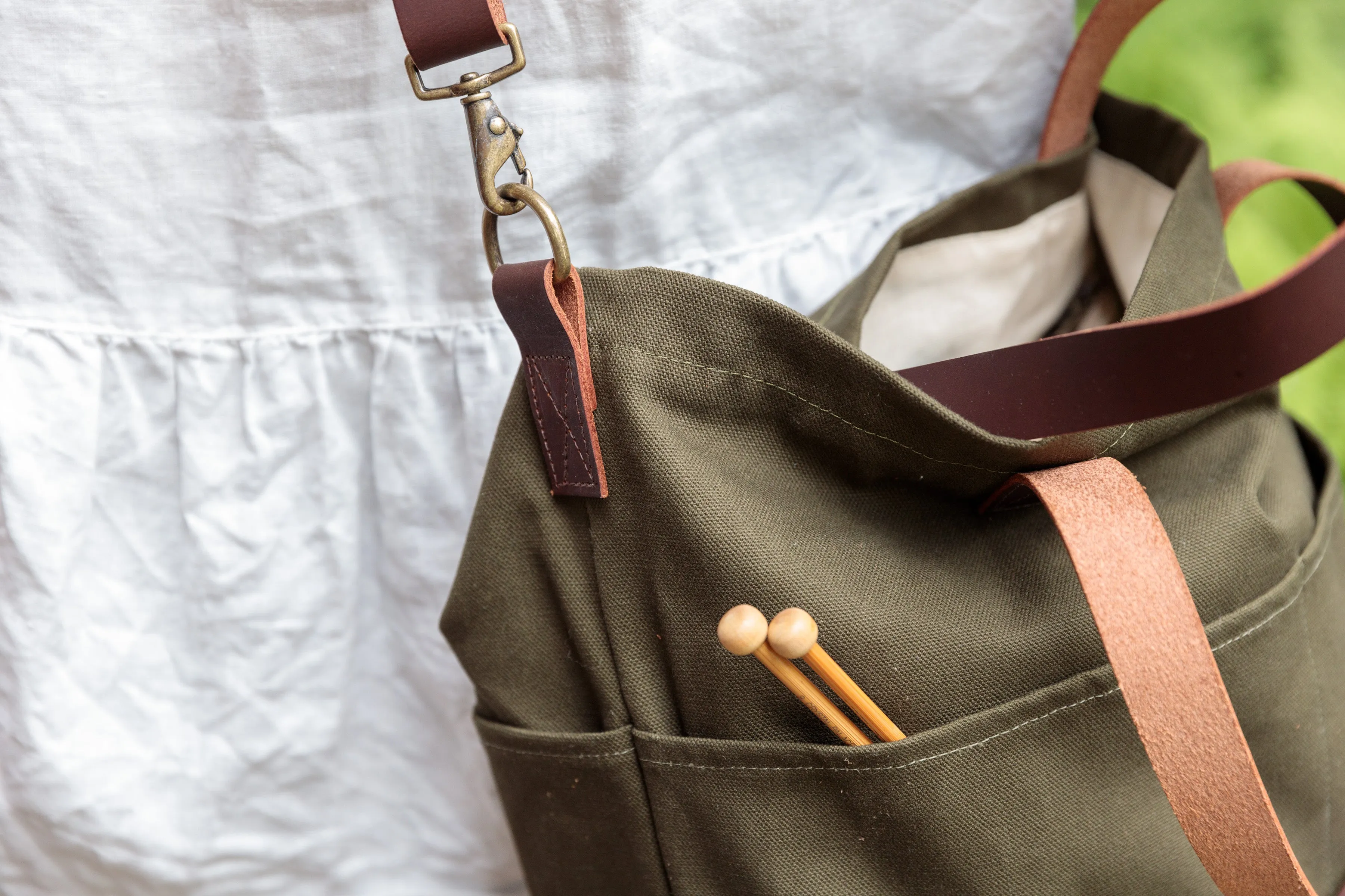 canvas crossbody project tote