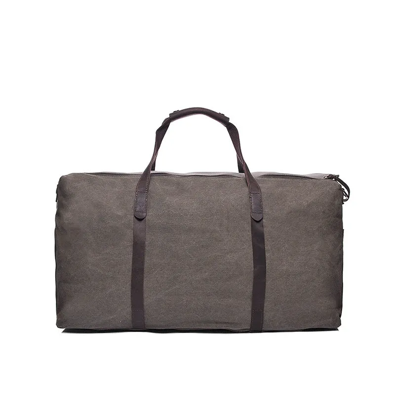 Canvas Leather Overnight Bag Waterproof Canvas Duffle Bag Crossbody Travel Bag