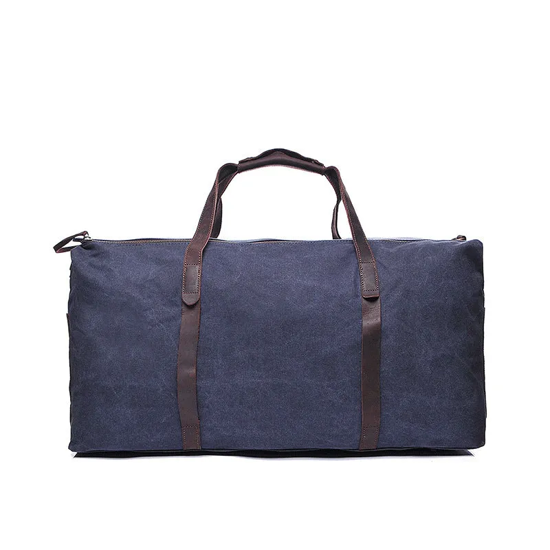 Canvas Leather Overnight Bag Waterproof Canvas Duffle Bag Crossbody Travel Bag
