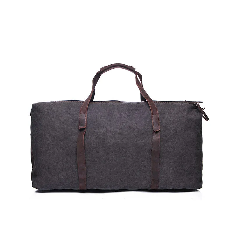 Canvas Leather Overnight Bag Waterproof Canvas Duffle Bag Crossbody Travel Bag