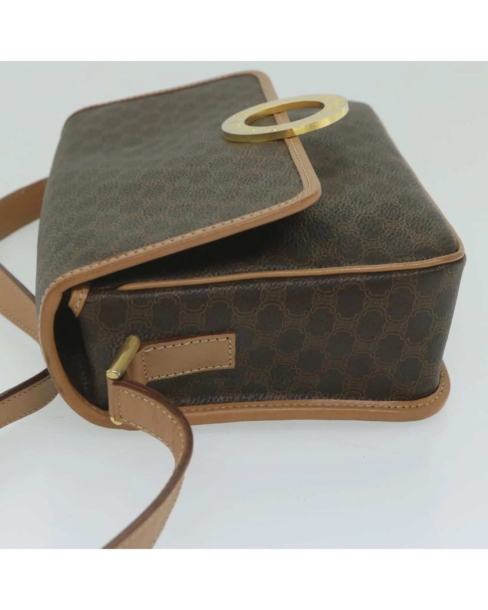 Canvas Shoulder Bag with Shoulder Drop and Multiple Compartments