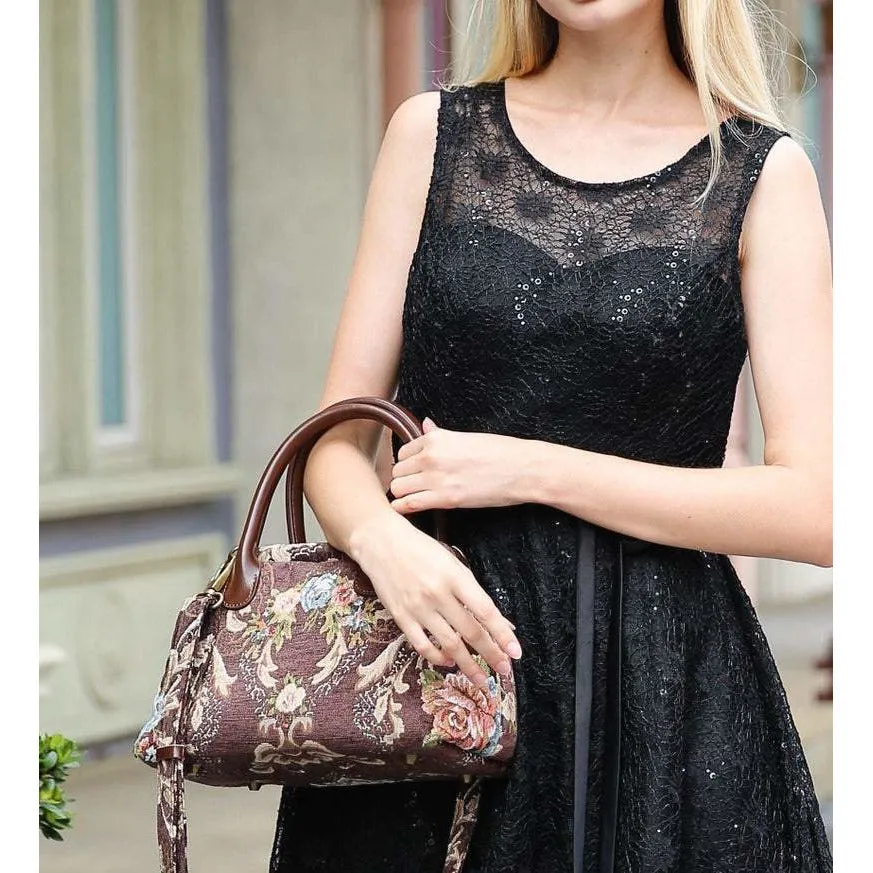Carpet Handbag Floral Coffee