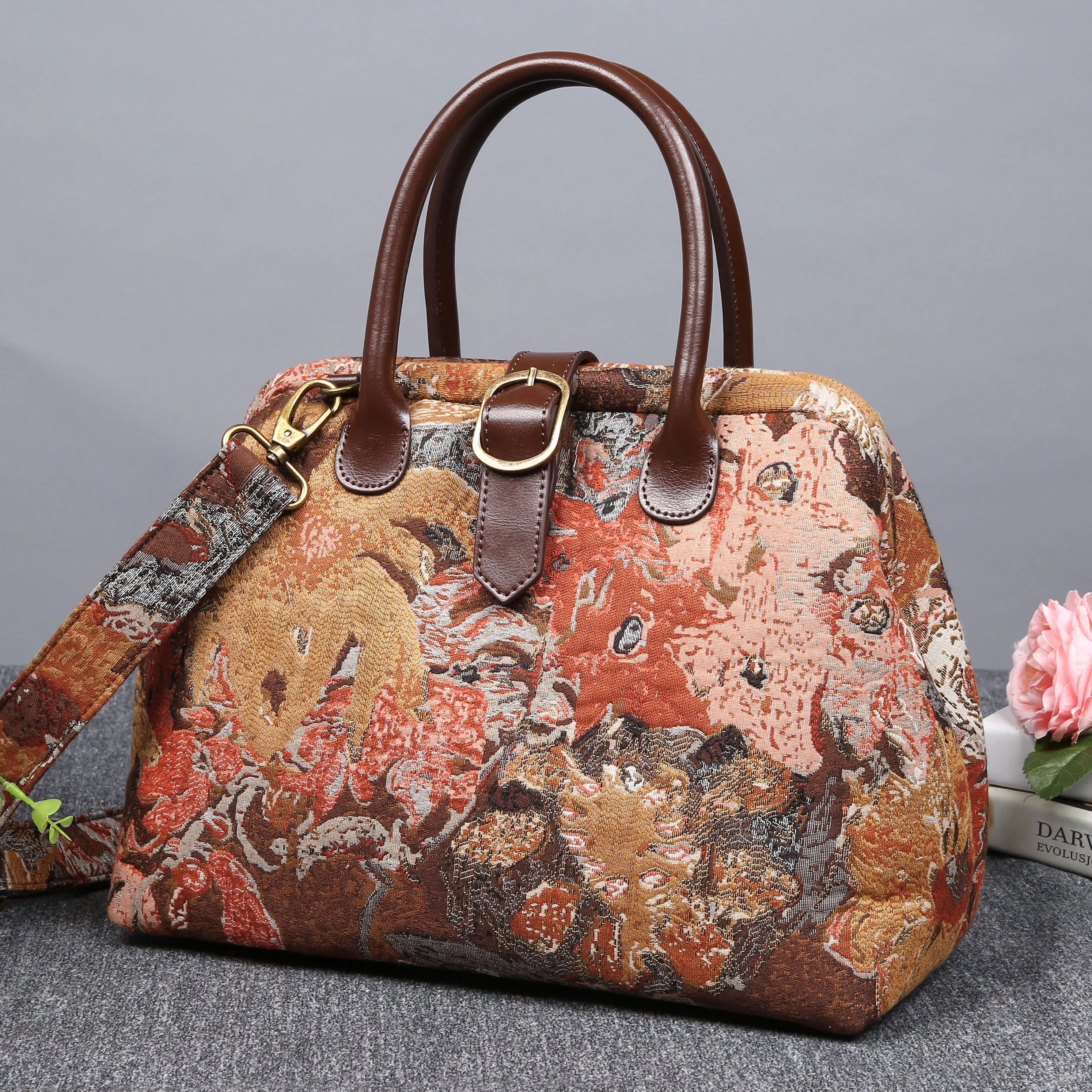 Carpet Purse Abstract Brown