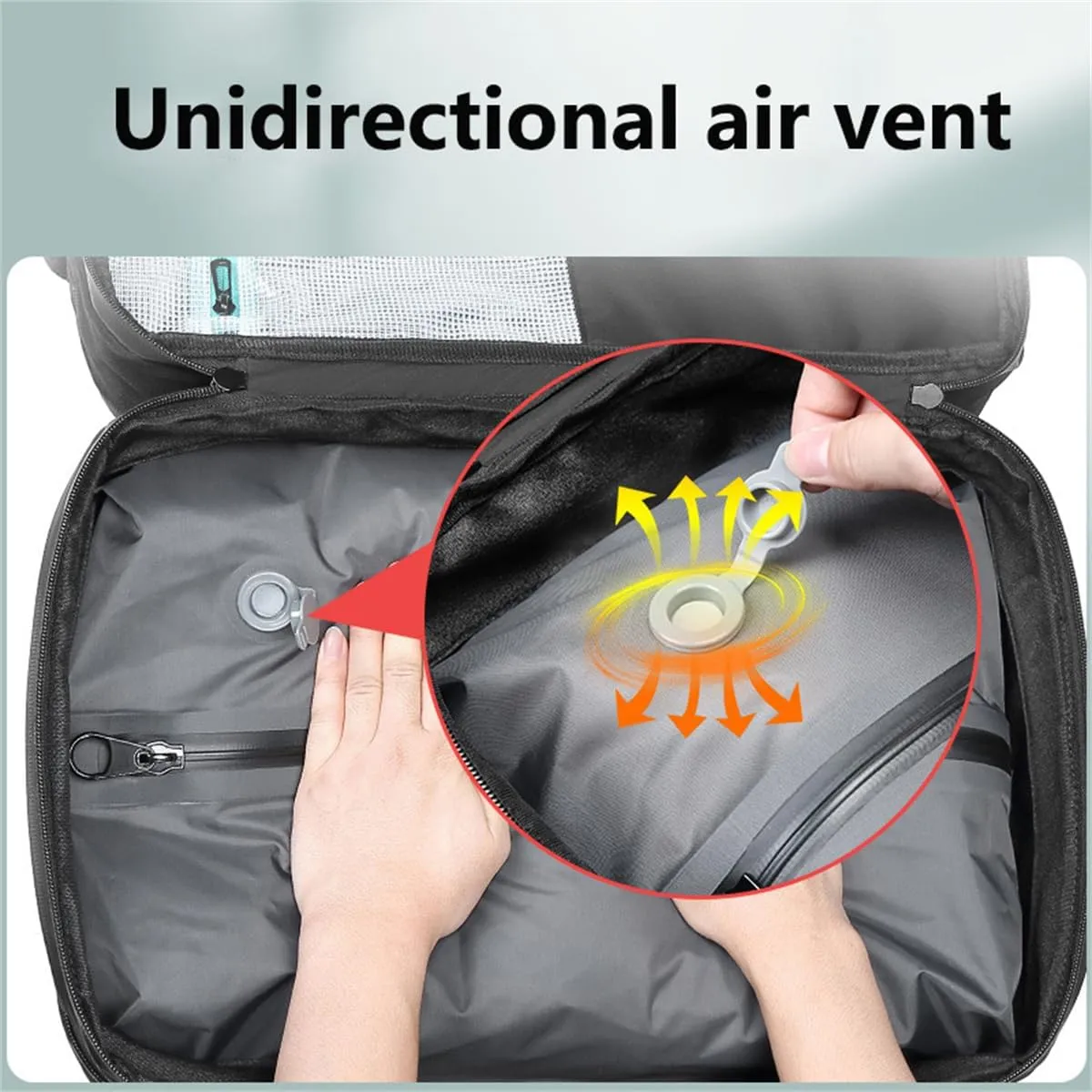 Carry On Luggage 22x14x9 Airline Approved Expandable, Expandable Travel Backpack Largecapacity Vacuum Compression Bag (Black,Backpack With Air Pump)