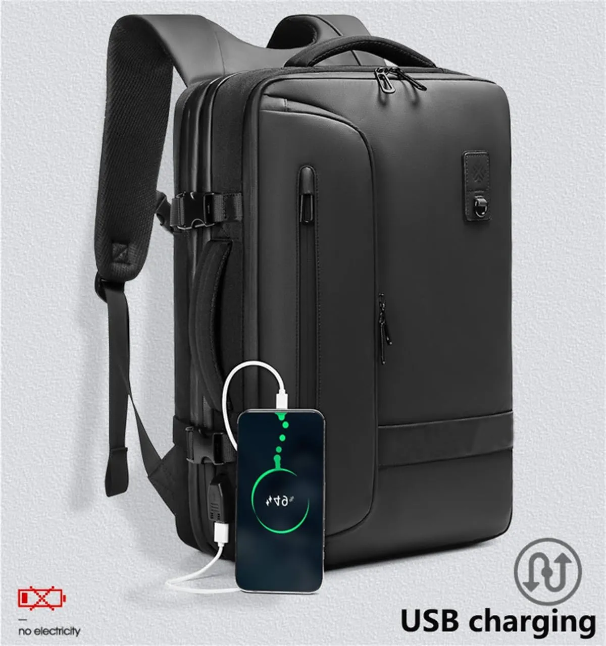 Carry On Luggage 22x14x9 Airline Approved Expandable, Expandable Travel Backpack Largecapacity Vacuum Compression Bag (Black,Backpack With Air Pump)