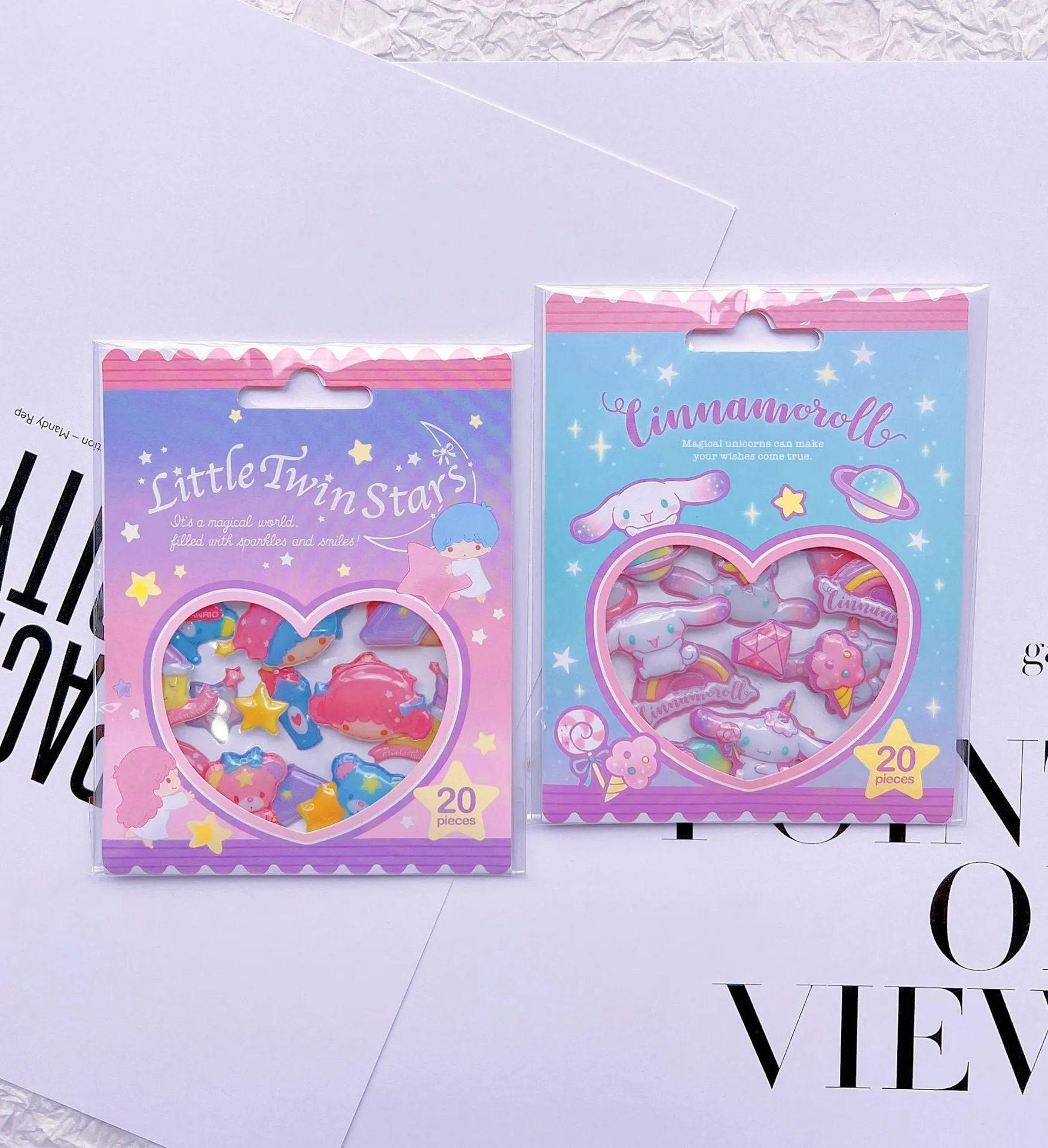 Cartoon Pink 3D Stickers