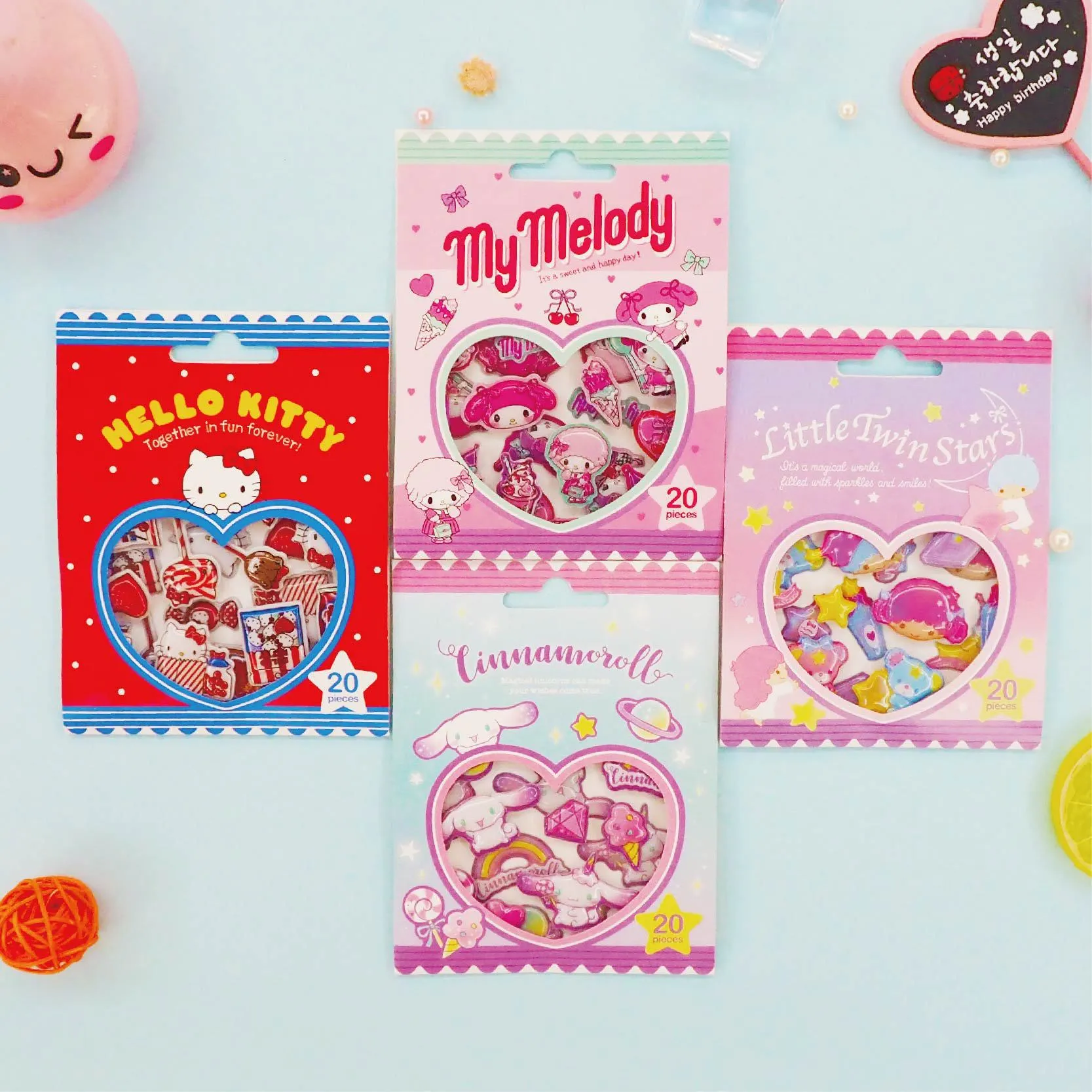 Cartoon Pink 3D Stickers