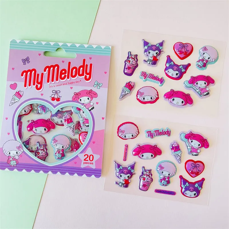 Cartoon Pink 3D Stickers