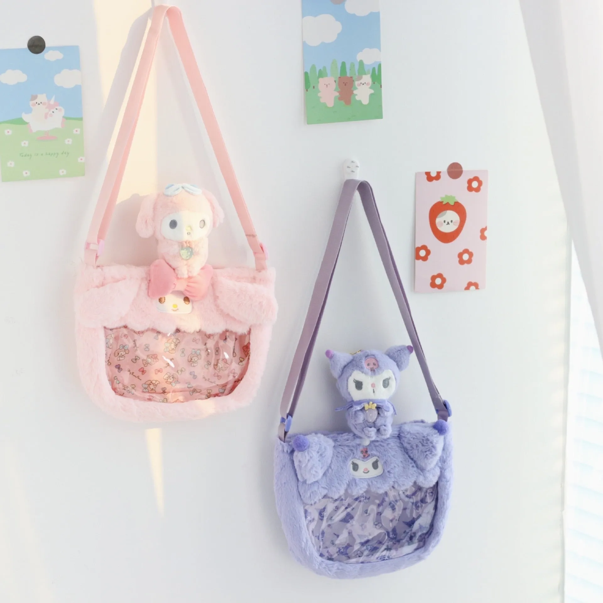 Cartoon Plush Bag With Keychain