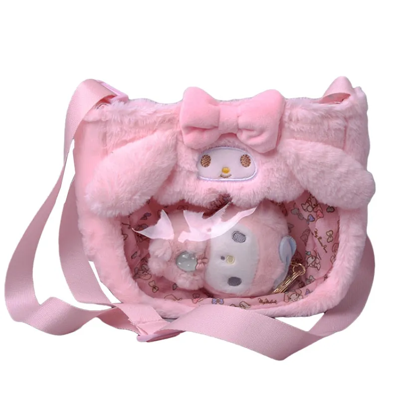 Cartoon Plush Bag With Keychain