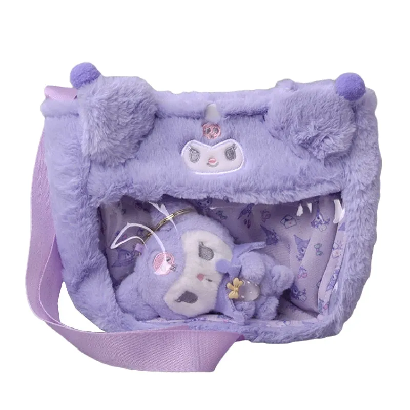 Cartoon Plush Bag With Keychain