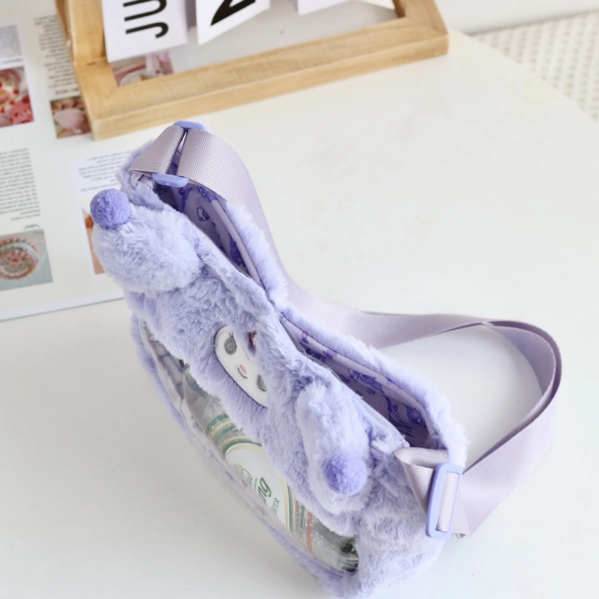 Cartoon Plush Bag With Keychain