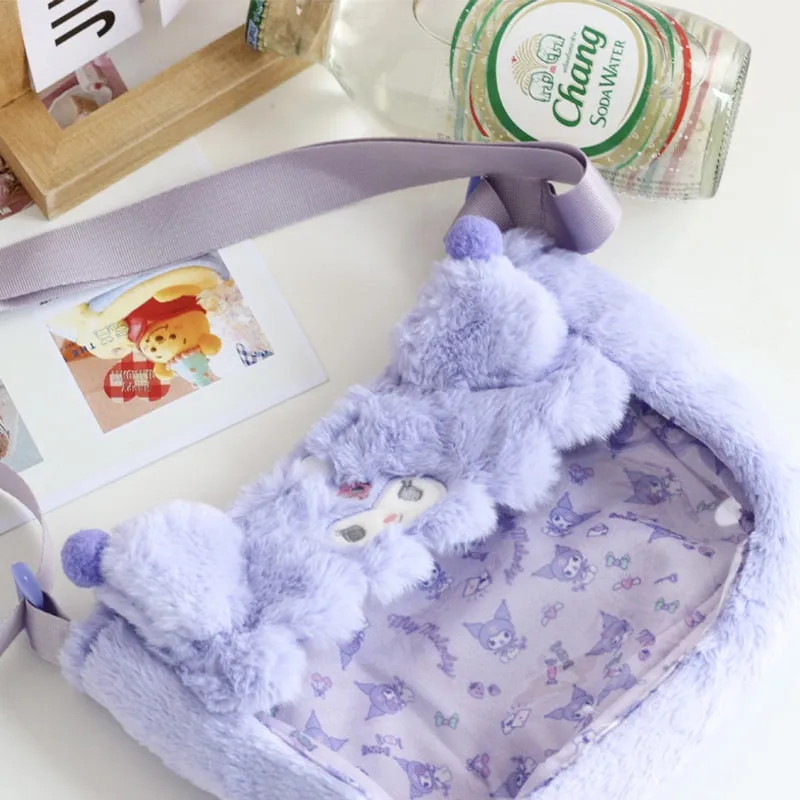 Cartoon Plush Bag With Keychain