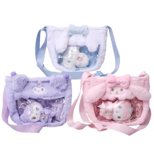 Cartoon Plush Bag With Keychain