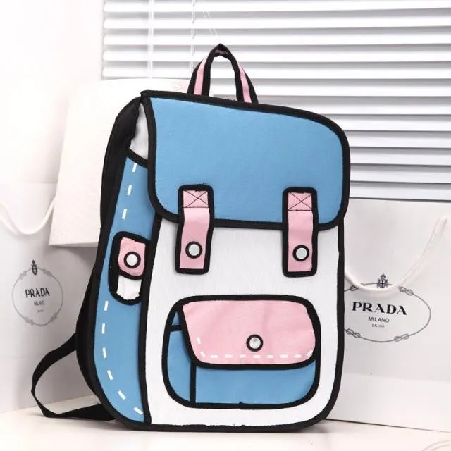 Cartoons 3D Canvas Backpack AD00281