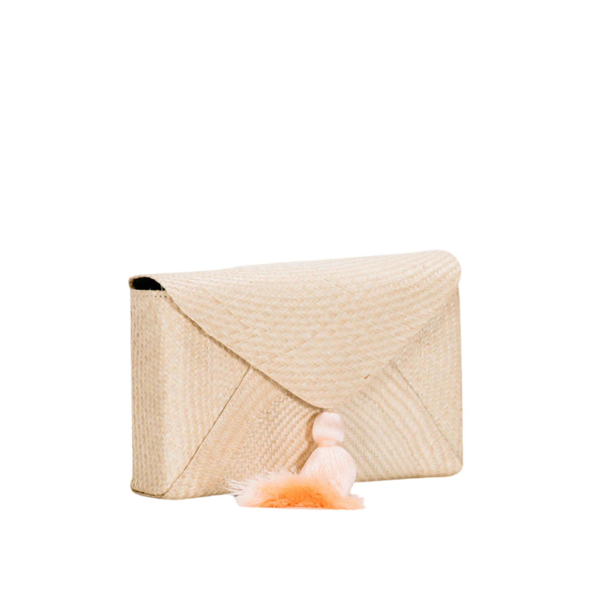 Cassia Straw Clutch Bag in White