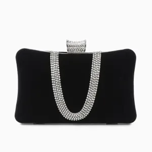 Celeste | A Velvet Crystal Clutch Bag for Timeless Sophistication