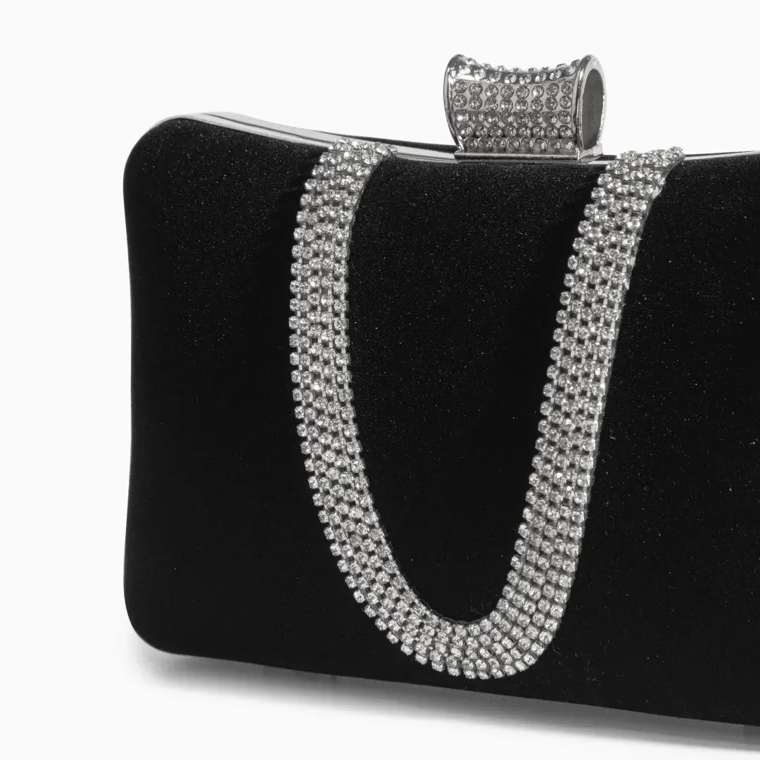 Celeste | A Velvet Crystal Clutch Bag for Timeless Sophistication