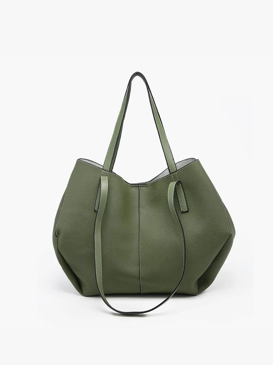 Celeste Dark Olive Distressed Hobo Bag