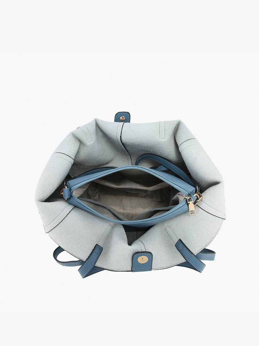 Celeste Dark Olive Distressed Hobo Bag
