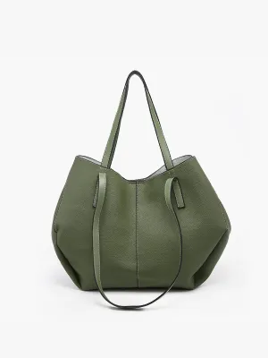 Celeste Dark Olive Distressed Hobo Bag