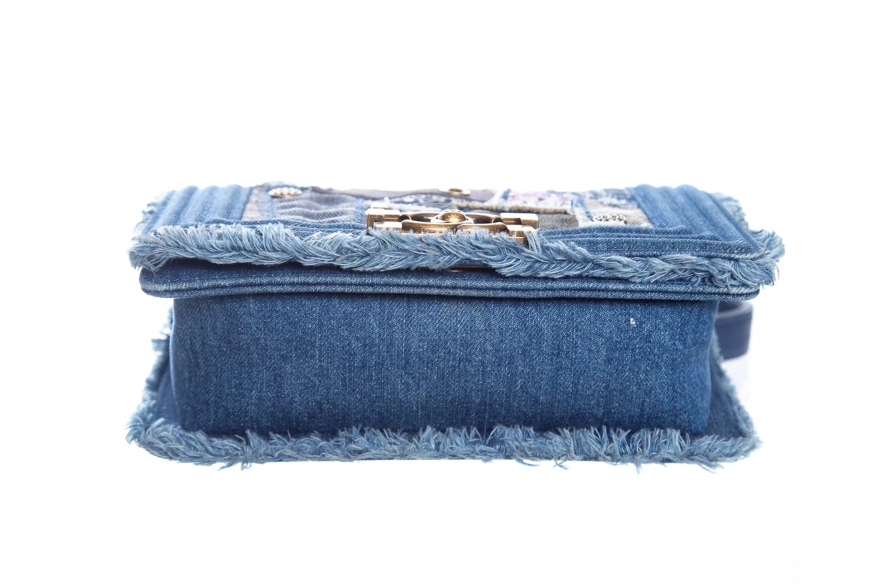 Chanel 2015/16 Denim Patchwork Boy Bag Handbag
