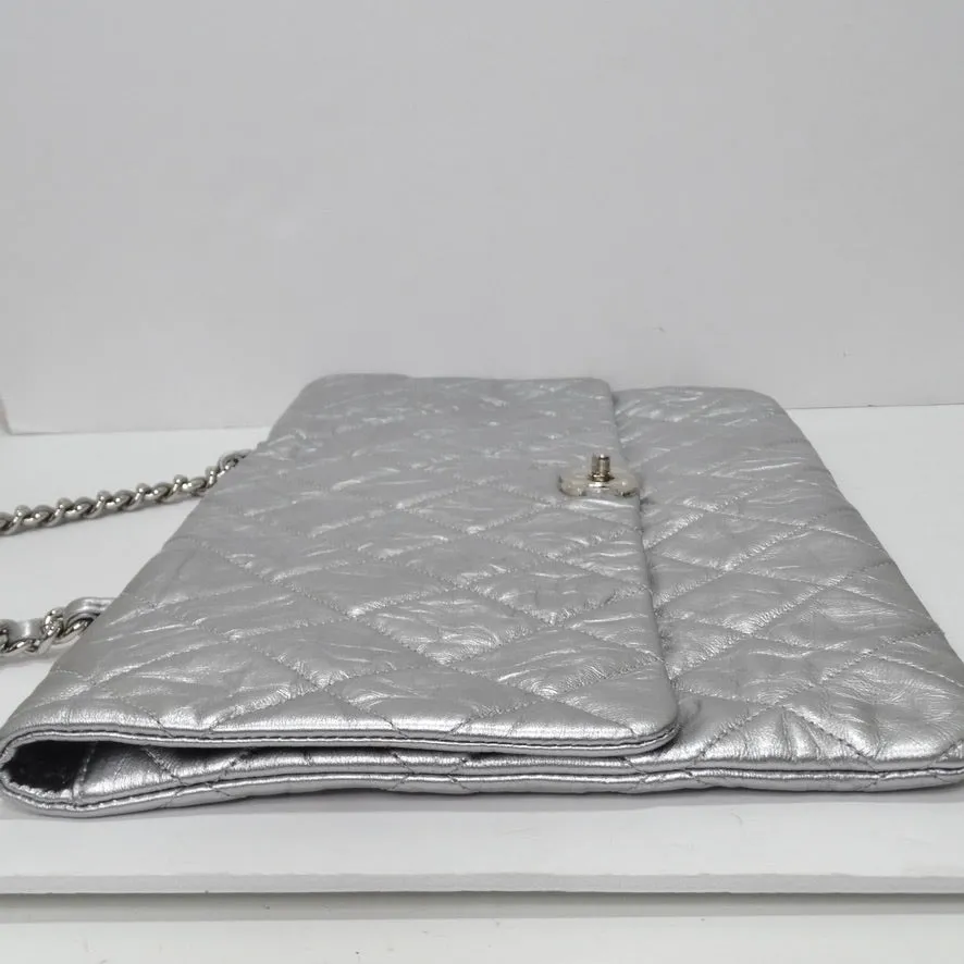 Chanel Big Bang Chain Flap Bag Metallic Crumpled Calfskin