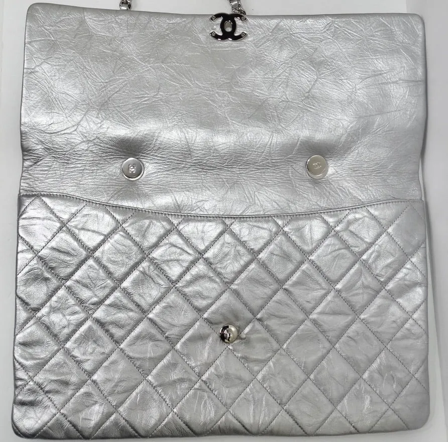 Chanel Big Bang Chain Flap Bag Metallic Crumpled Calfskin