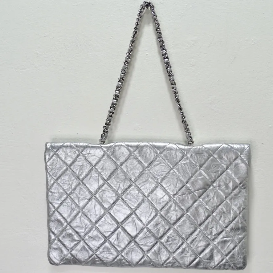 Chanel Big Bang Chain Flap Bag Metallic Crumpled Calfskin