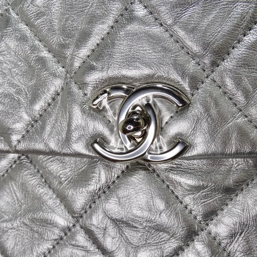 Chanel Big Bang Chain Flap Bag Metallic Crumpled Calfskin