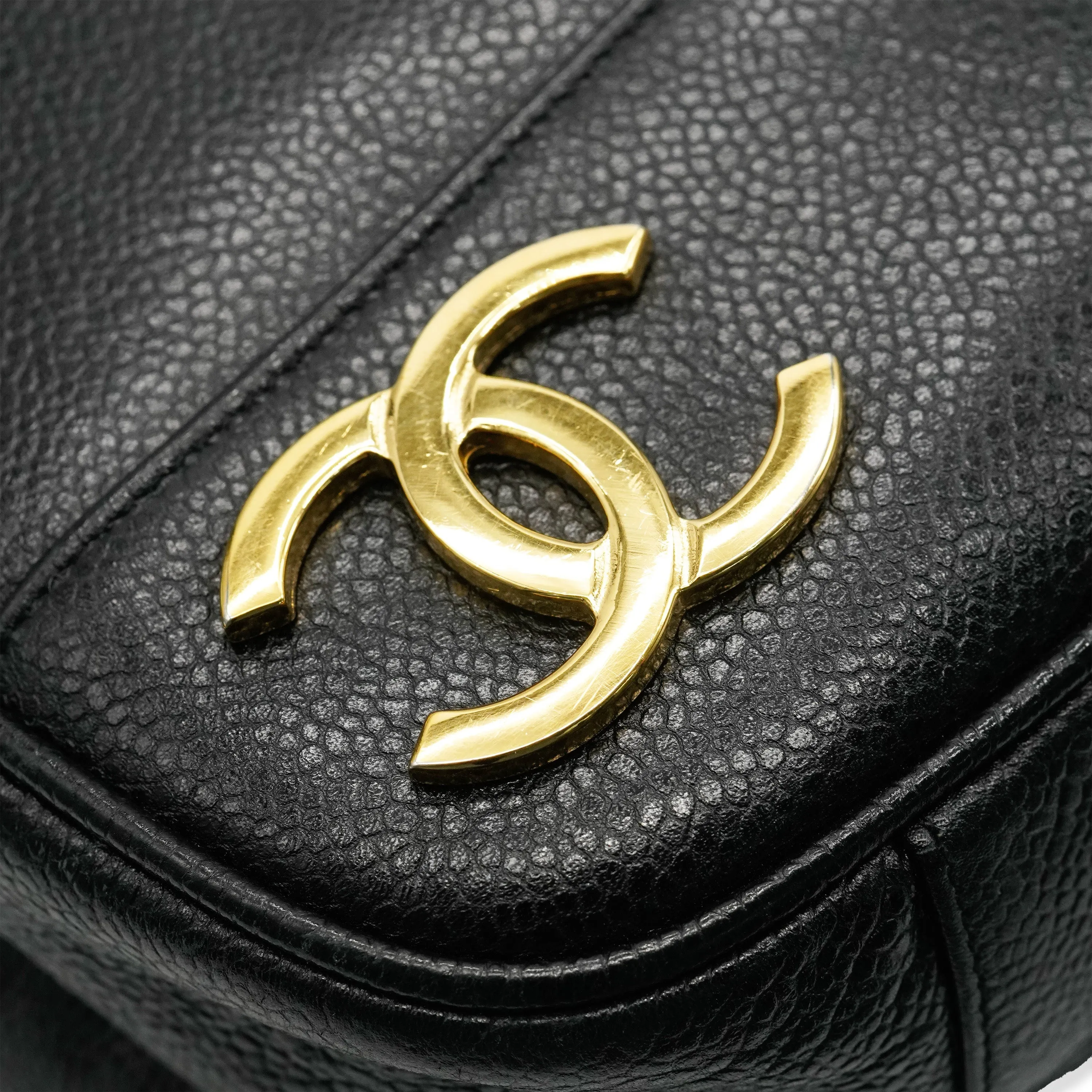 CHANEL Black Caviar Triple CC Chain Tote