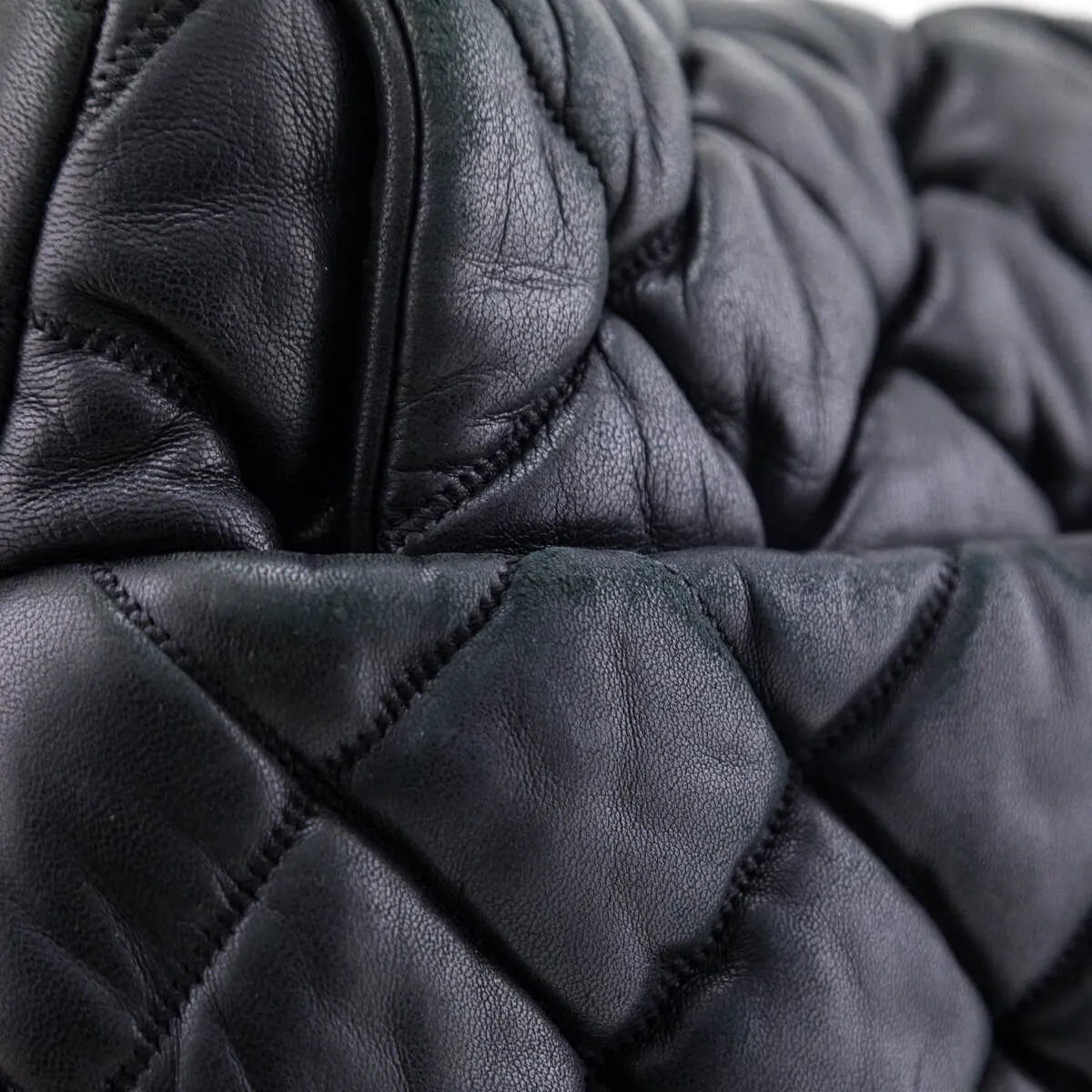 Chanel Black Quilted Lambskin Bubble Large Flap Shoulder Bag