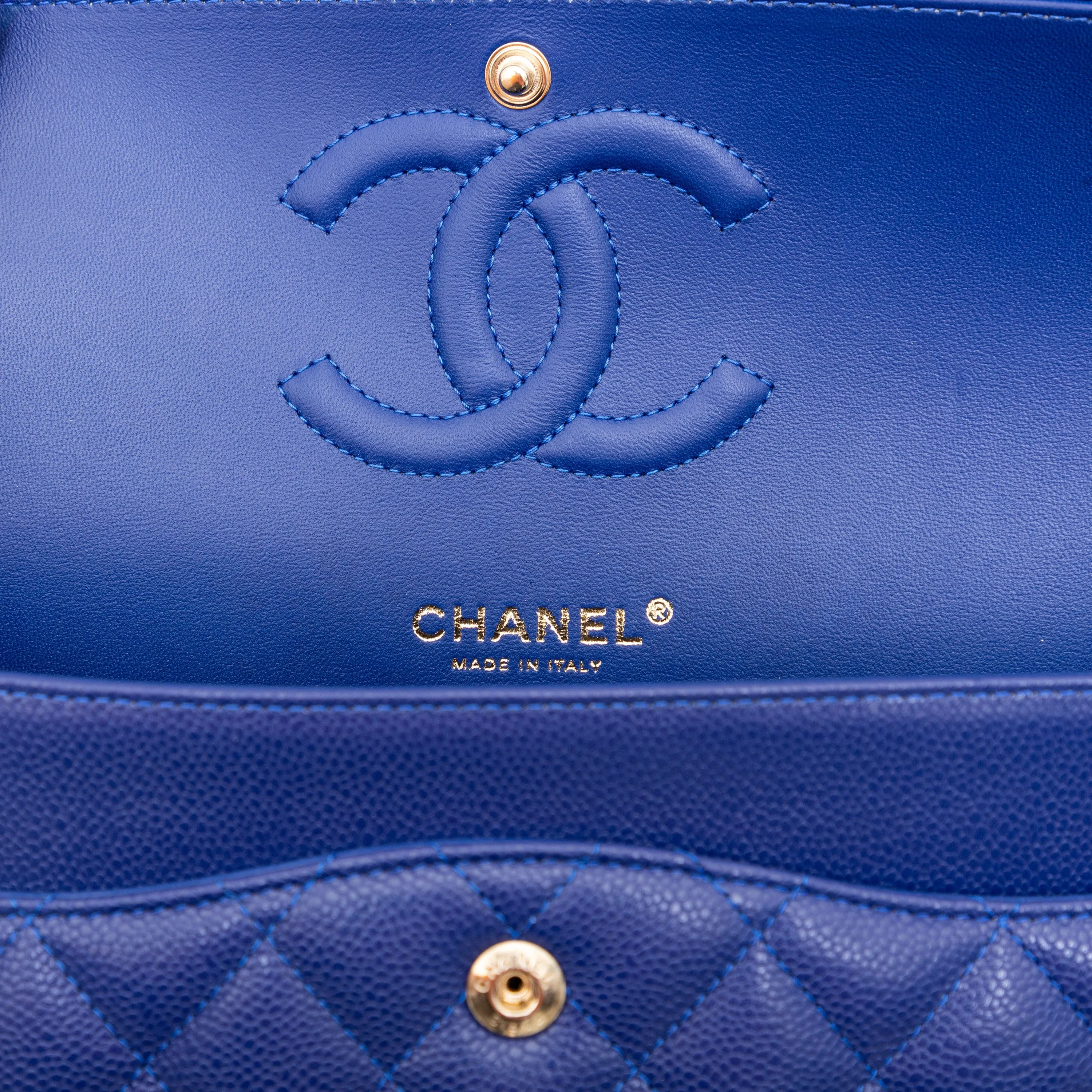 Chanel Caviar Quilted Leather Double Flap Bag - '20s