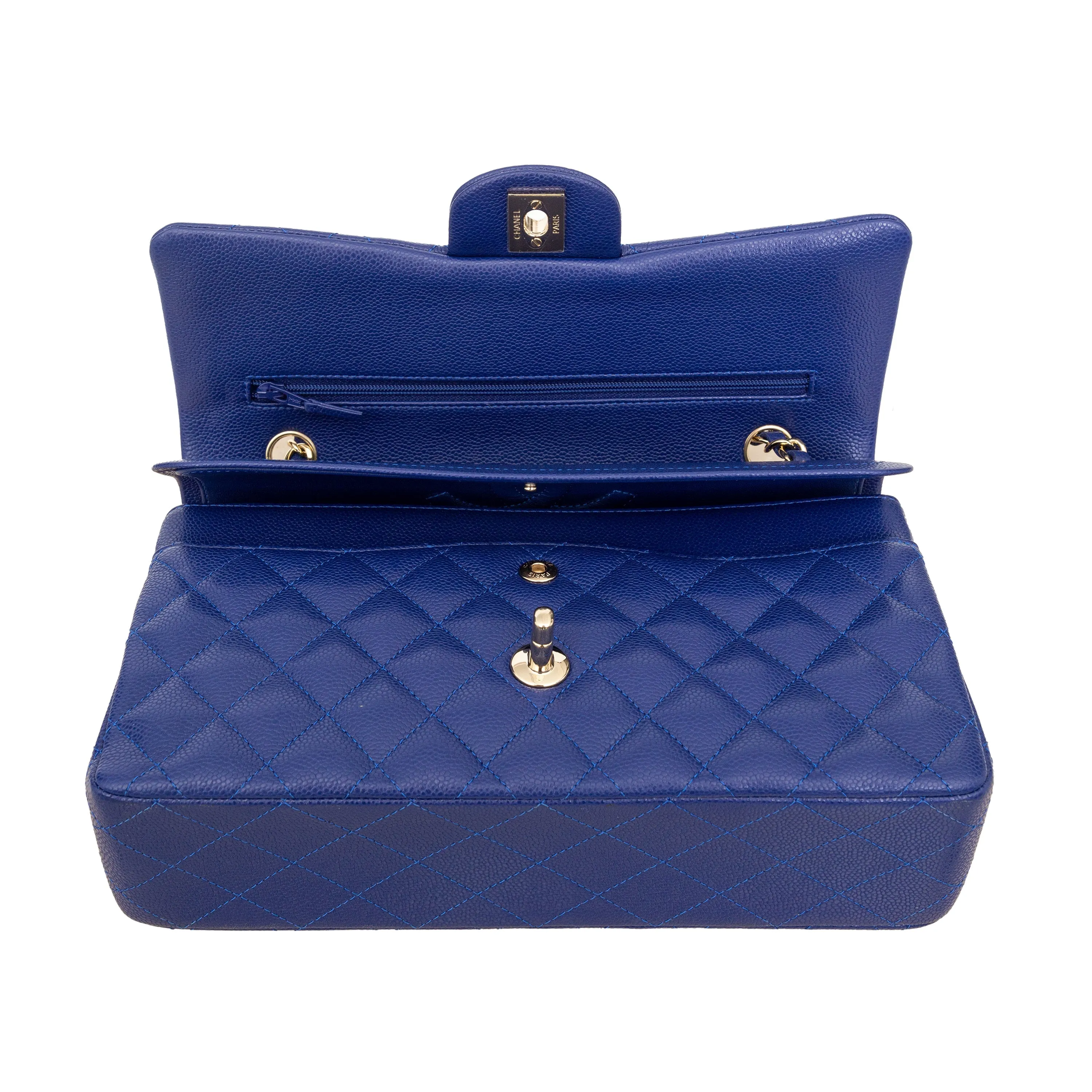 Chanel Caviar Quilted Leather Double Flap Bag - '20s