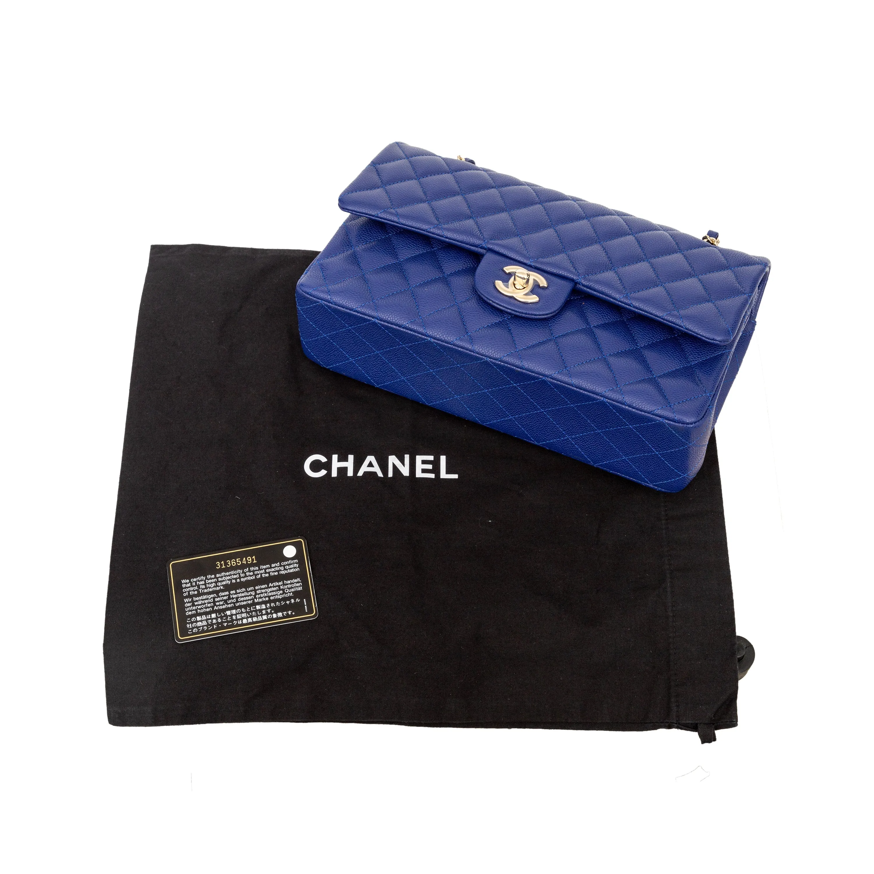 Chanel Caviar Quilted Leather Double Flap Bag - '20s