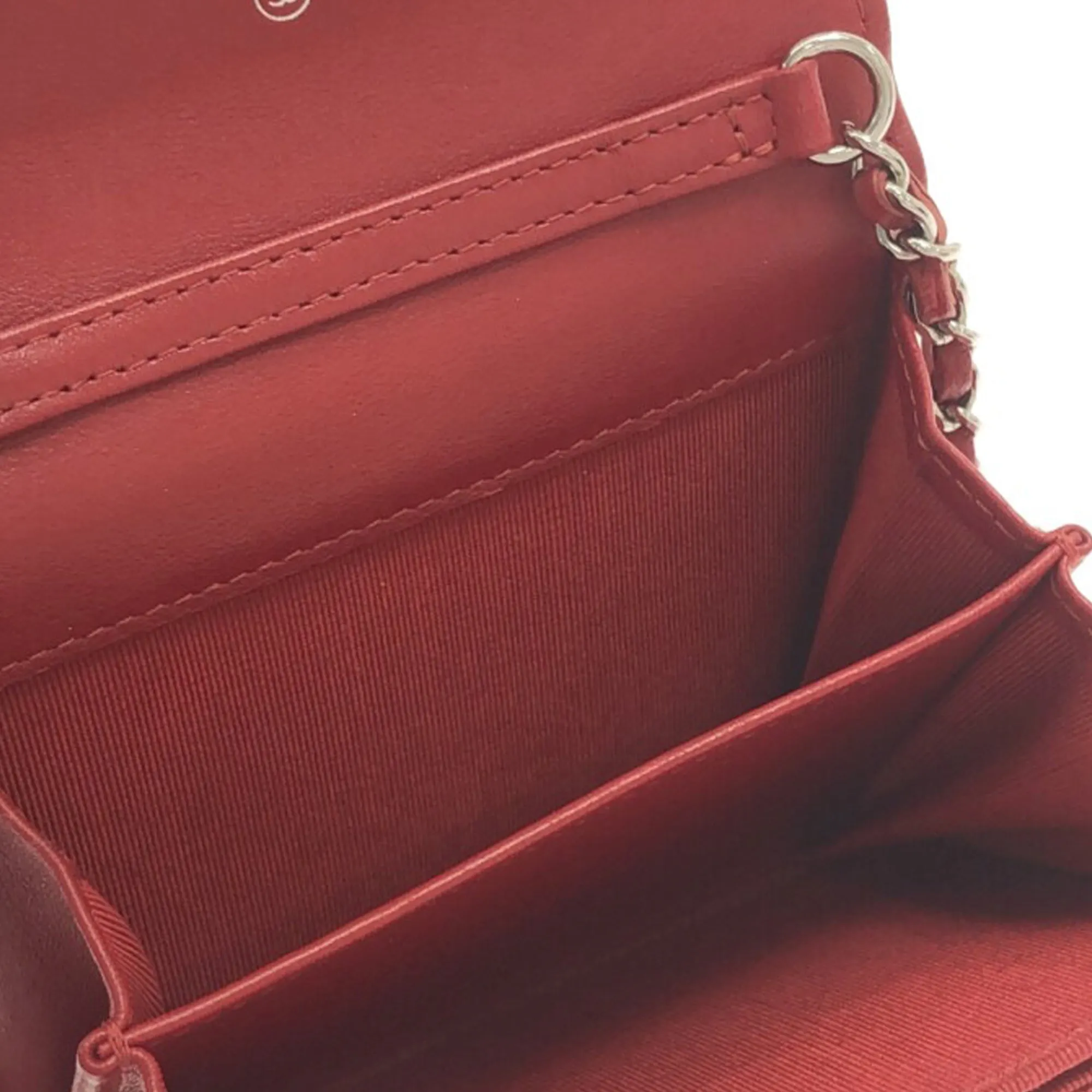 CHANEL Classic Flap Lambskin Card Holder on Chain Crossbody Bag