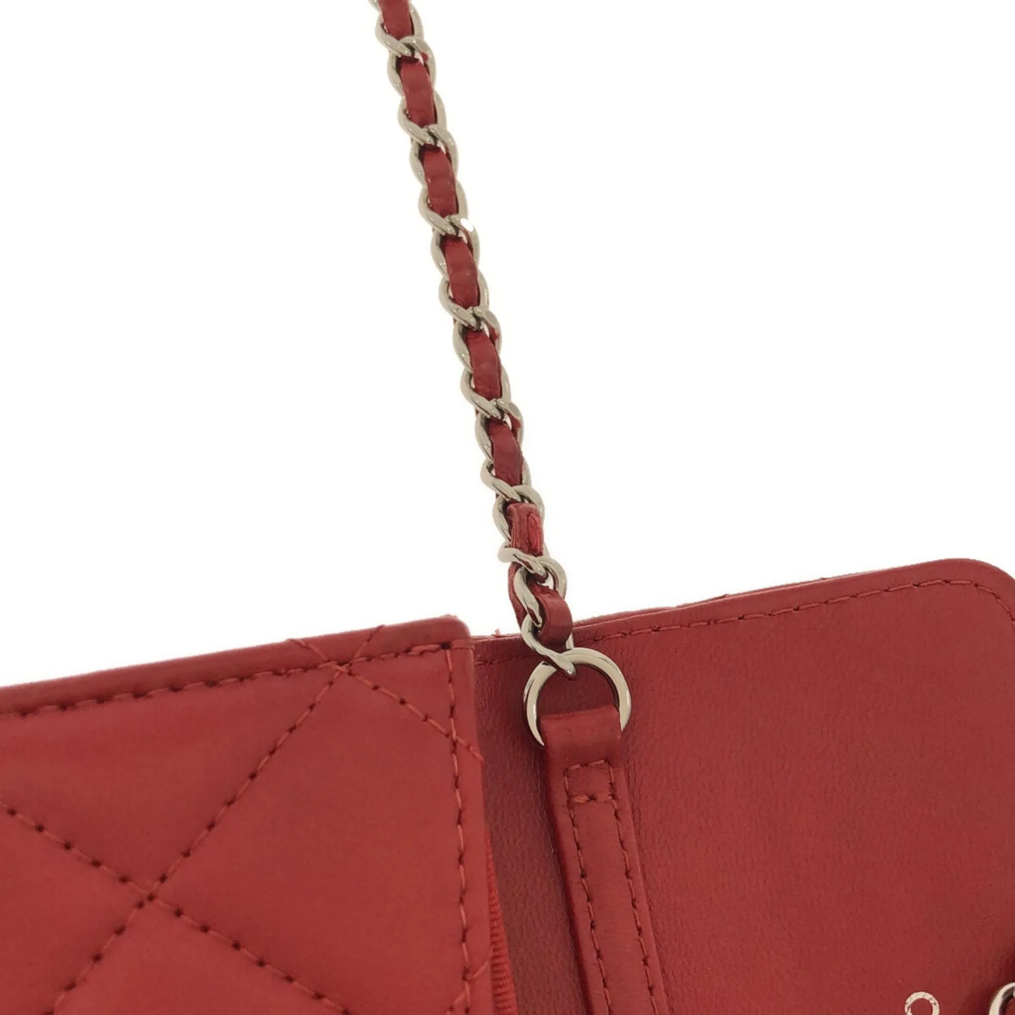 CHANEL Classic Flap Lambskin Card Holder on Chain Crossbody Bag