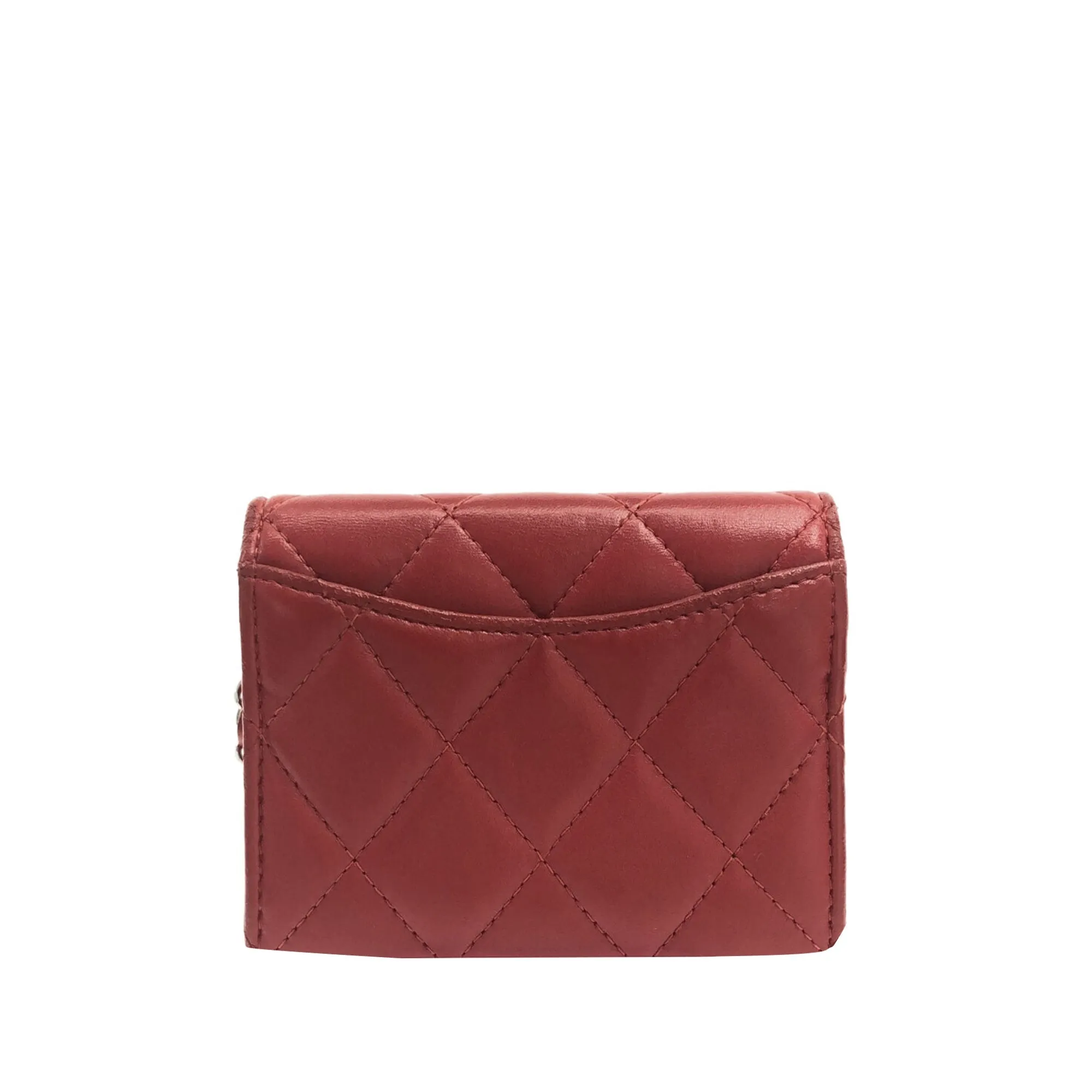 CHANEL Classic Flap Lambskin Card Holder on Chain Crossbody Bag