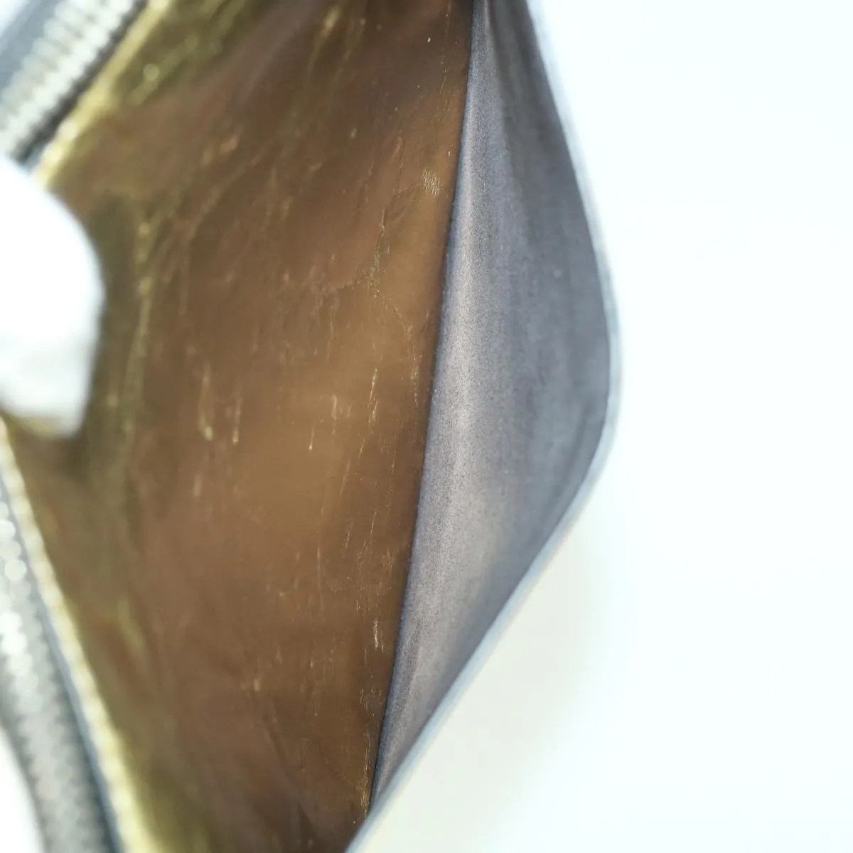 CHANEL Clutch Bag Metallic Leather Gold A82164 CC Auth 38172
