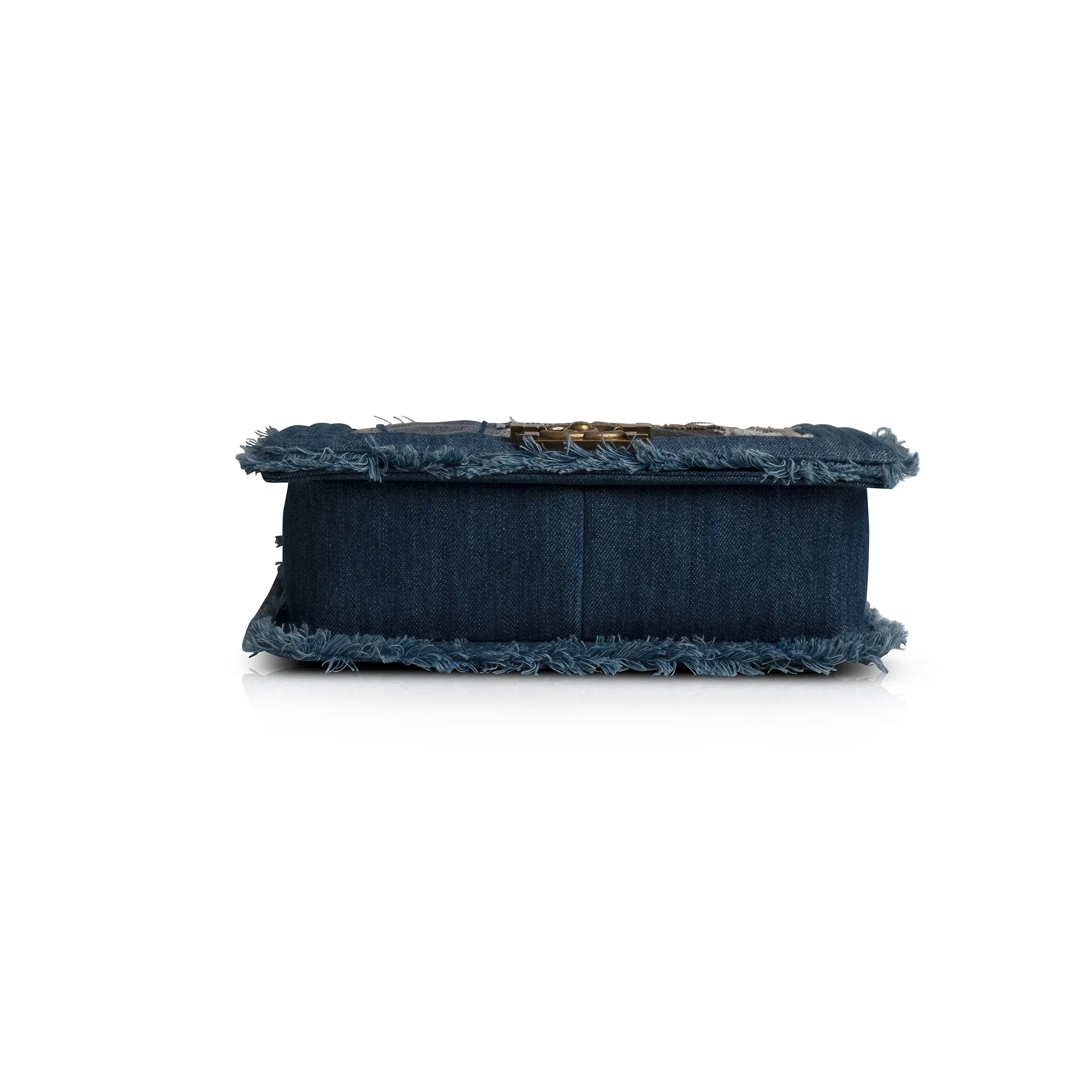 Chanel Denim Patchwork Medium Boy Bag w/ Authenticity Card