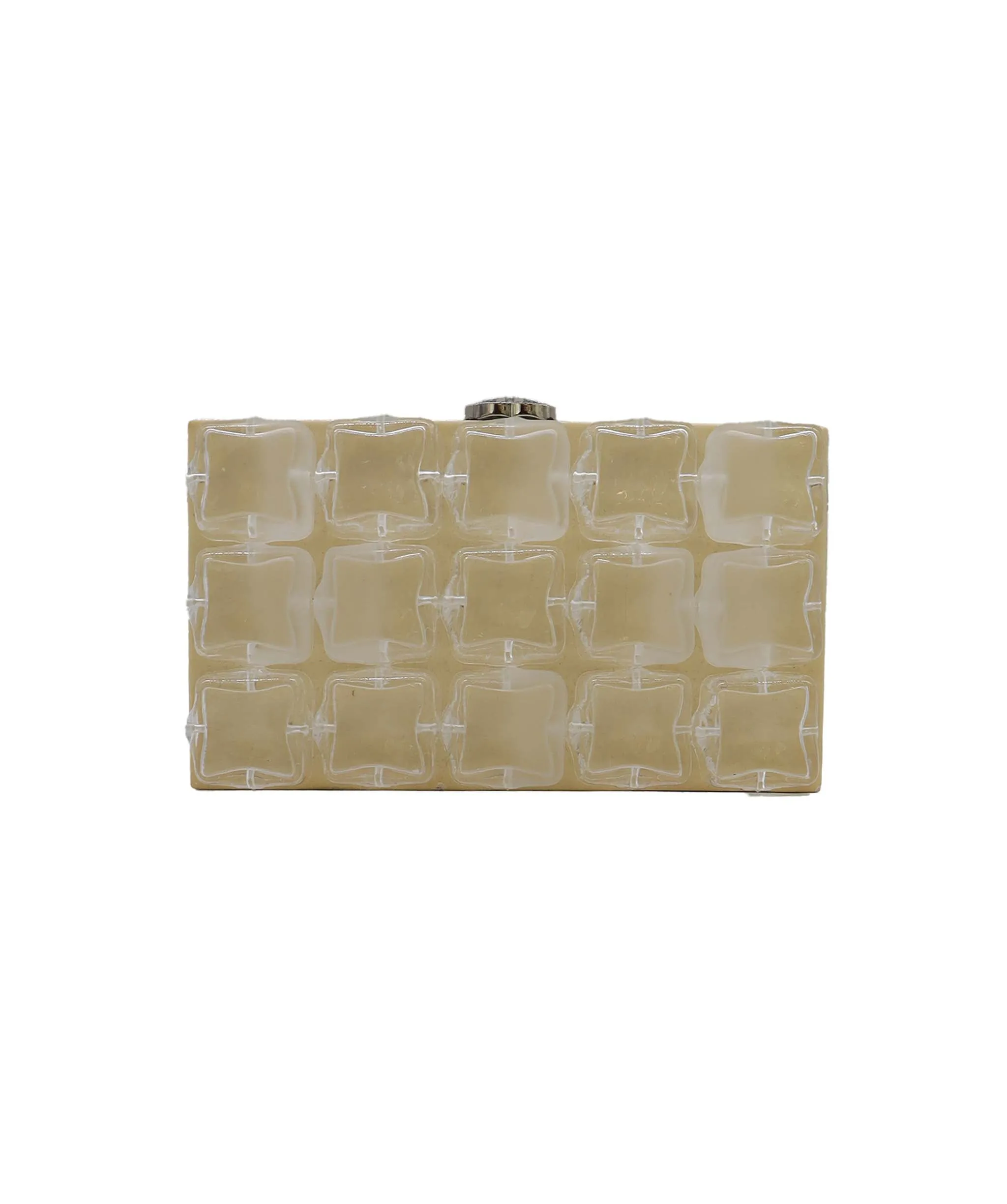 Chanel Ice Cube Clutch Bag Metallic silver Lambskin Silver hardware

Series 14261040 DXBS3166
