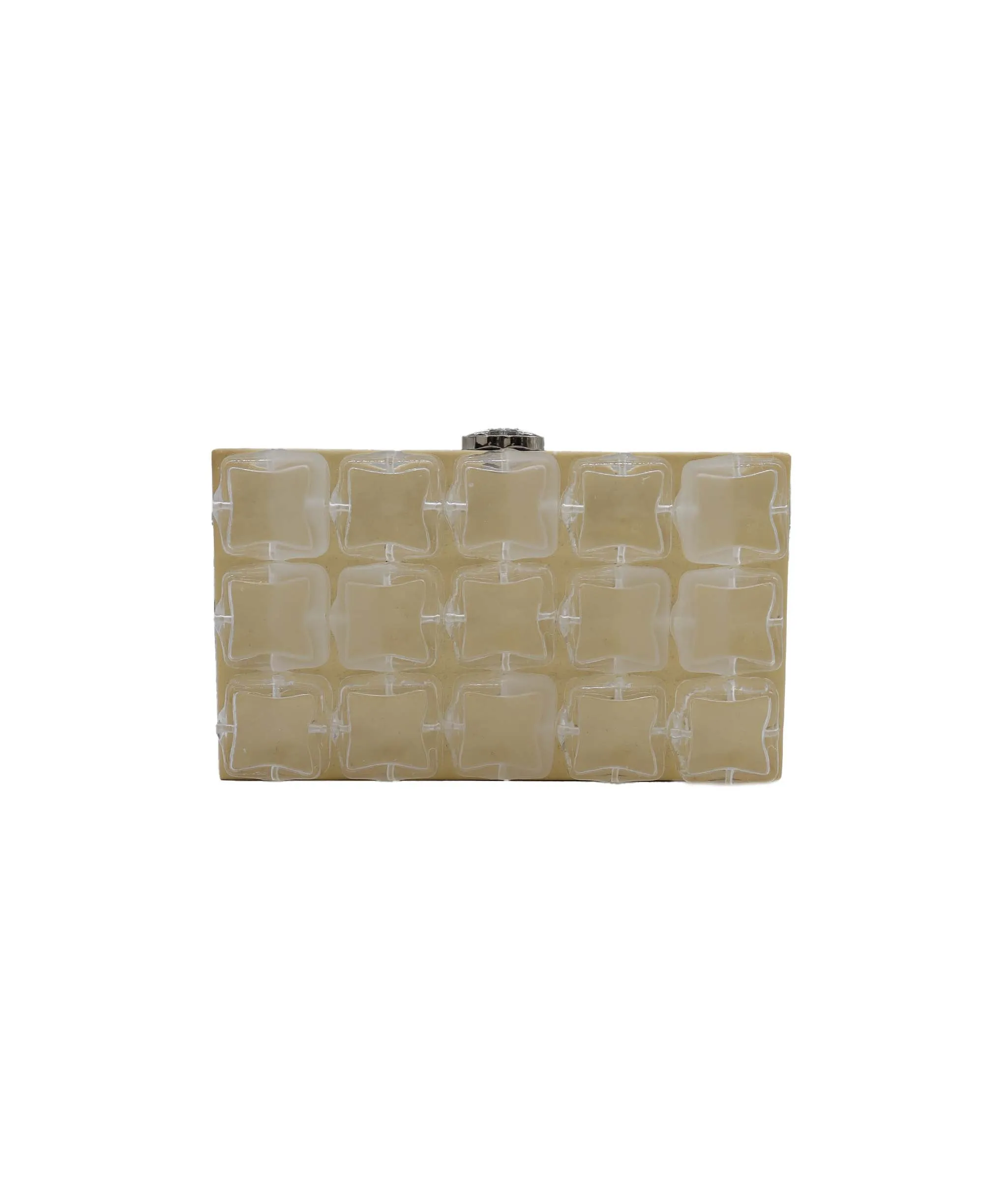 Chanel Ice Cube Clutch Bag Metallic silver Lambskin Silver hardware

Series 14261040 DXBS3166