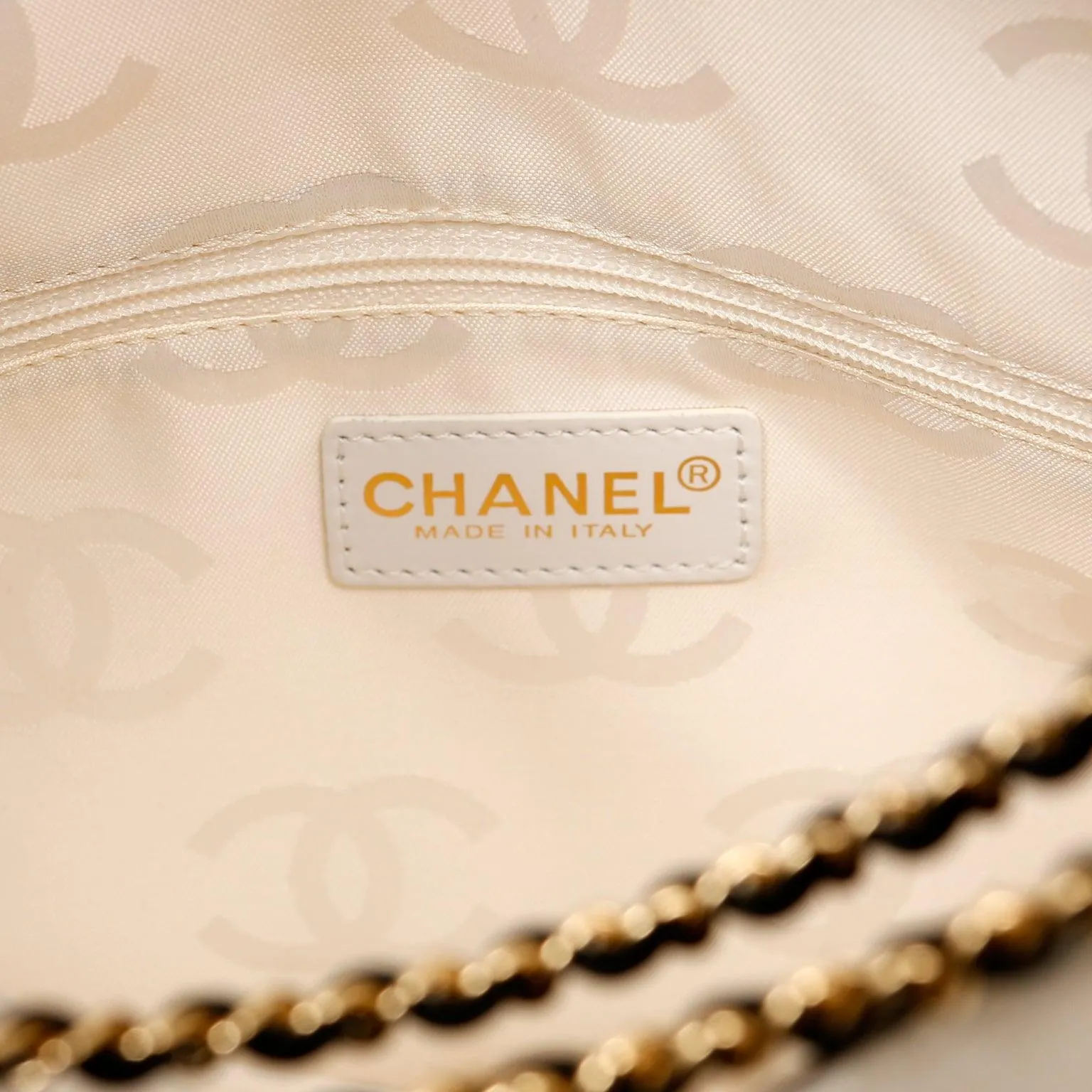 Chanel Ivory and Black Camellia Envelope Clutch with Strap
