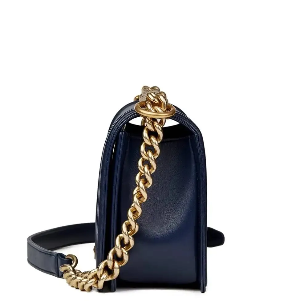 CHANEL LAMBSKIN QUILTED MEDIUM BOY FLAP BAG