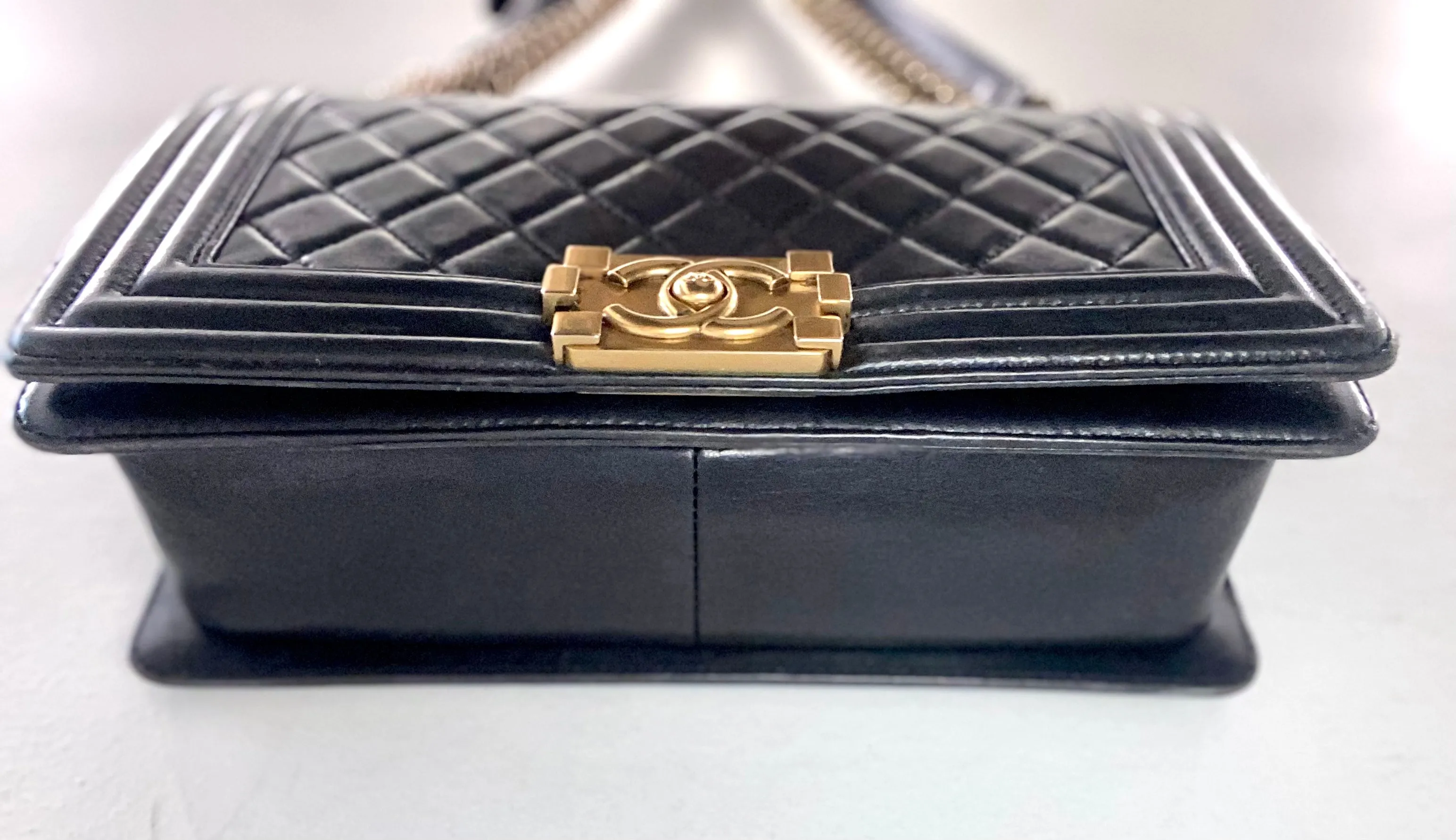 CHANEL LAMBSKIN QUILTED MEDIUM BOY FLAP BAG