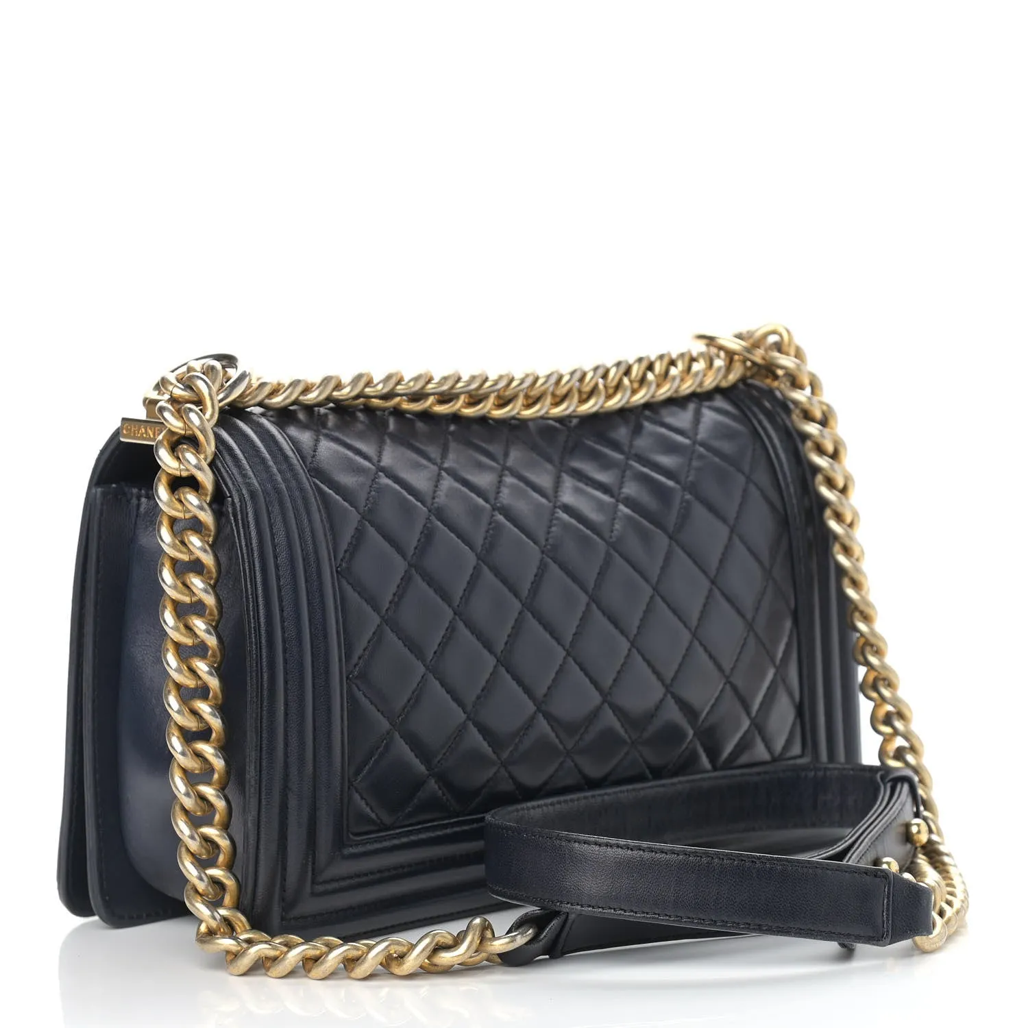 CHANEL LAMBSKIN QUILTED MEDIUM BOY FLAP BAG