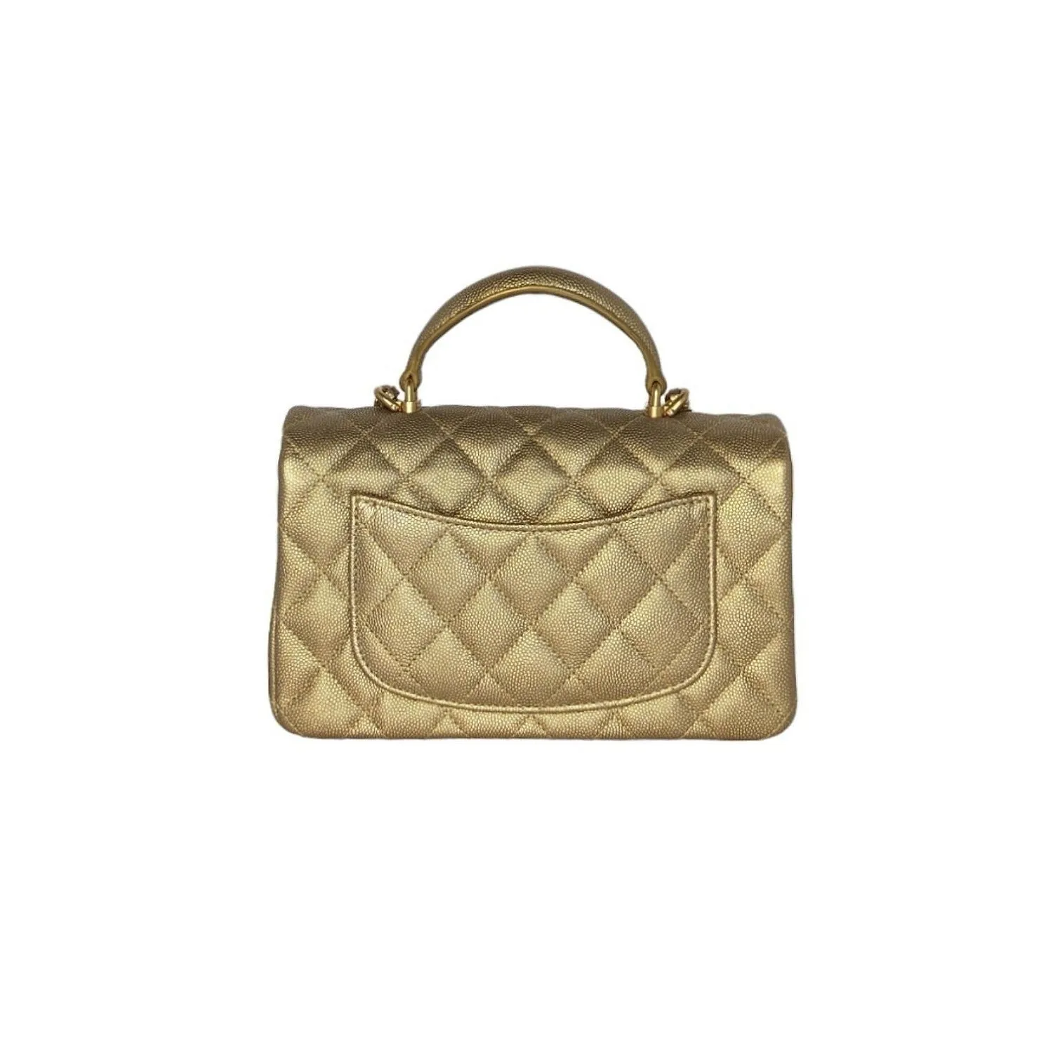 Chanel Metallic Grained Calfskin Mini Top Handle Bag