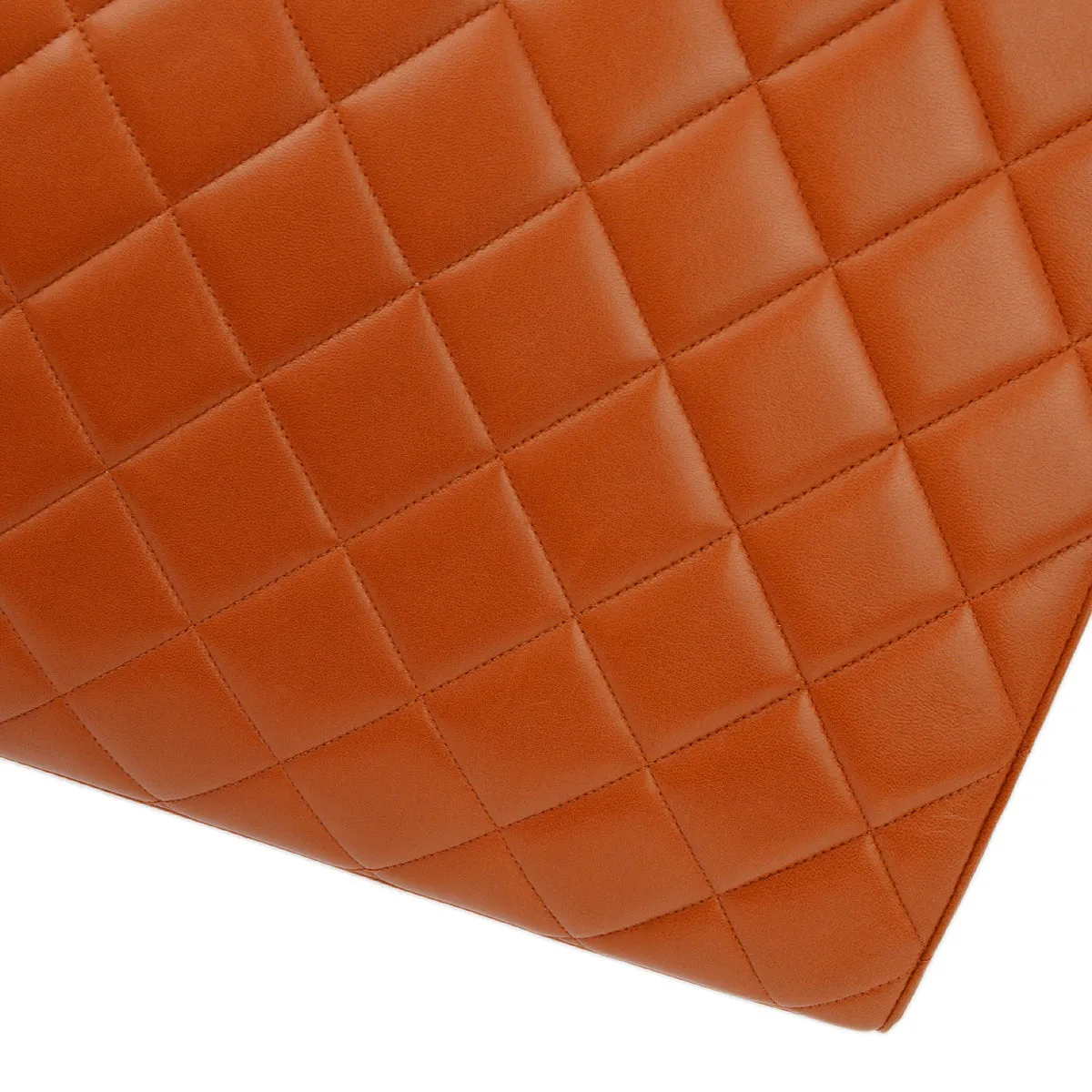 Chanel Orange Lambskin Briefcase Business HandBag