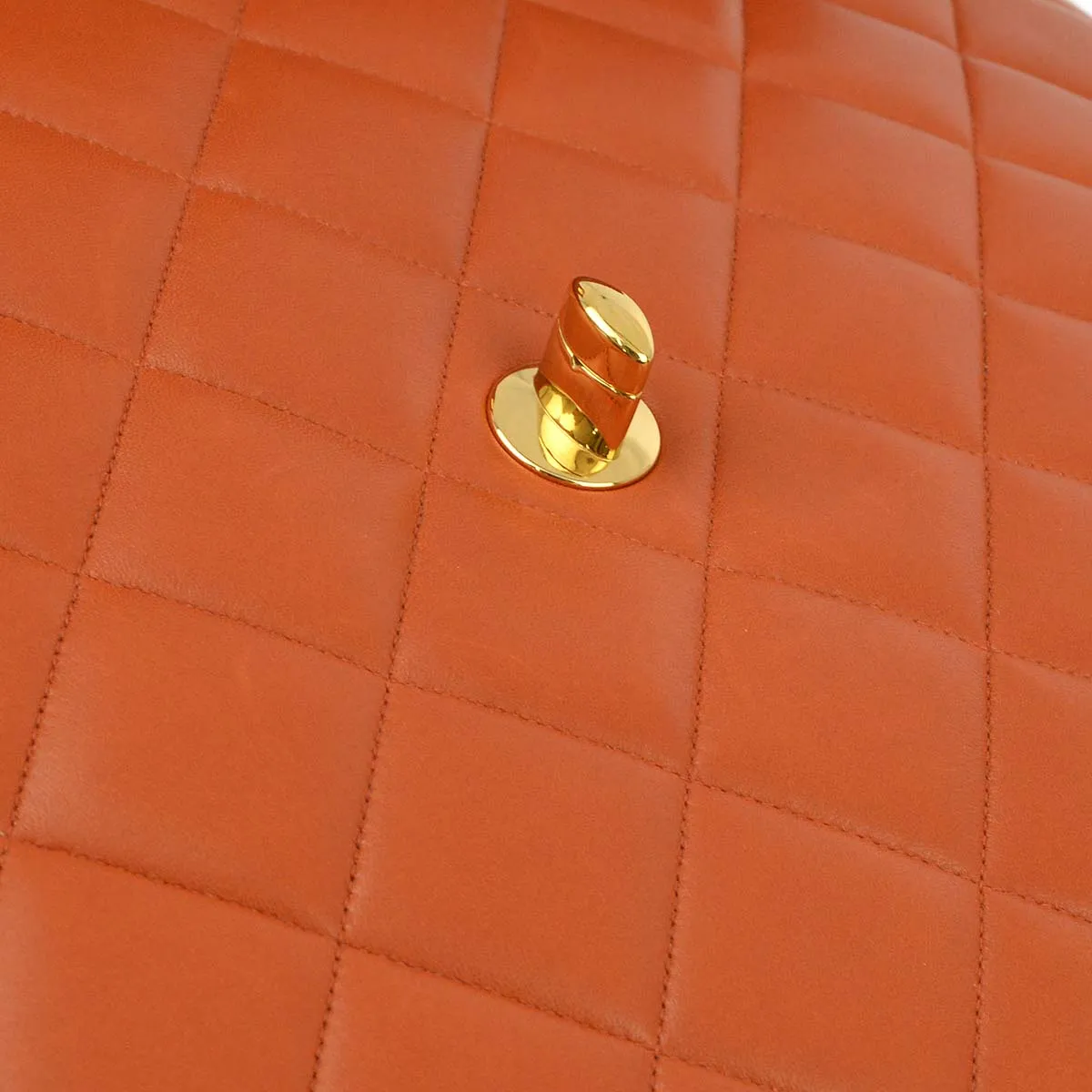 Chanel Orange Lambskin Briefcase Business HandBag